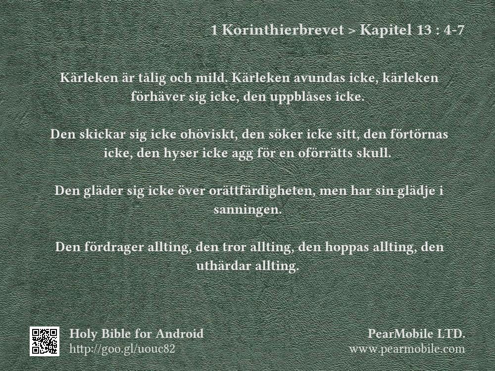 1 Korinthierbrevet, Kapitel 13:4-7